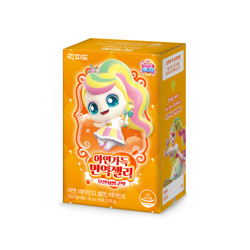 [시즌6] 락피도 캐치티니핑 뽀니핑 아연가득 면역젤리 오렌지망고맛 15g 18포, 3개