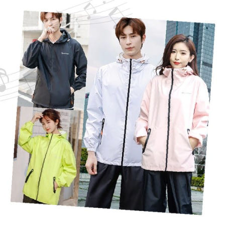 남녀공용 경량 방수 우비 세트 후드 집업 바람막이 야외활동 레인코트 캠핑 등산 배달업무용