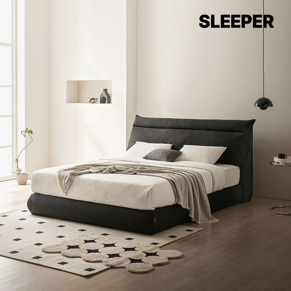 슬립퍼 린 통깔판 호텔형 저상 평상형 쿠션 침대 프레임 LK 라지킹 사이즈 침대