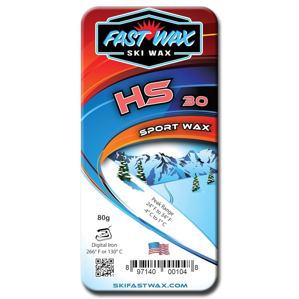 Fast Wax - 고속 스키 왁스 (HS 30) 80g 레드 파라핀 바 미국산 Hs 20 - 상품 이미지