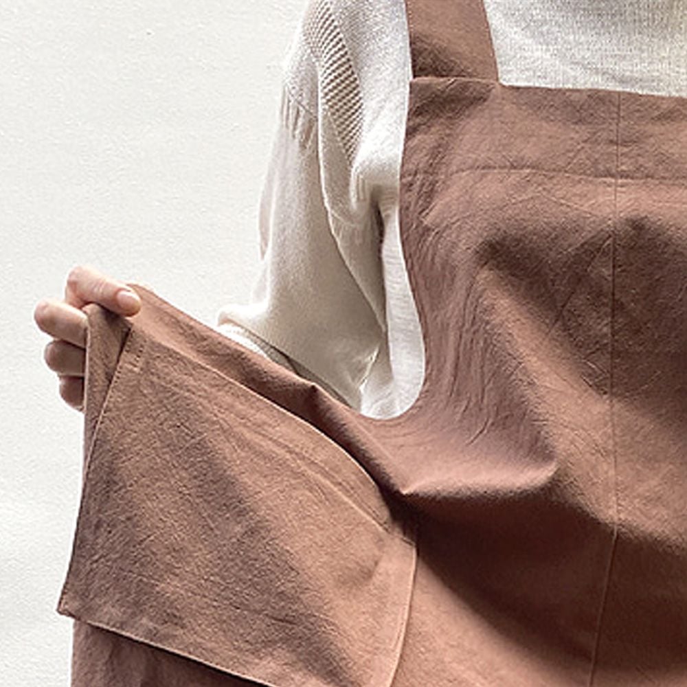 원피스 같은 앞치마  무지 단색 롱앞치마 패션 딥카키