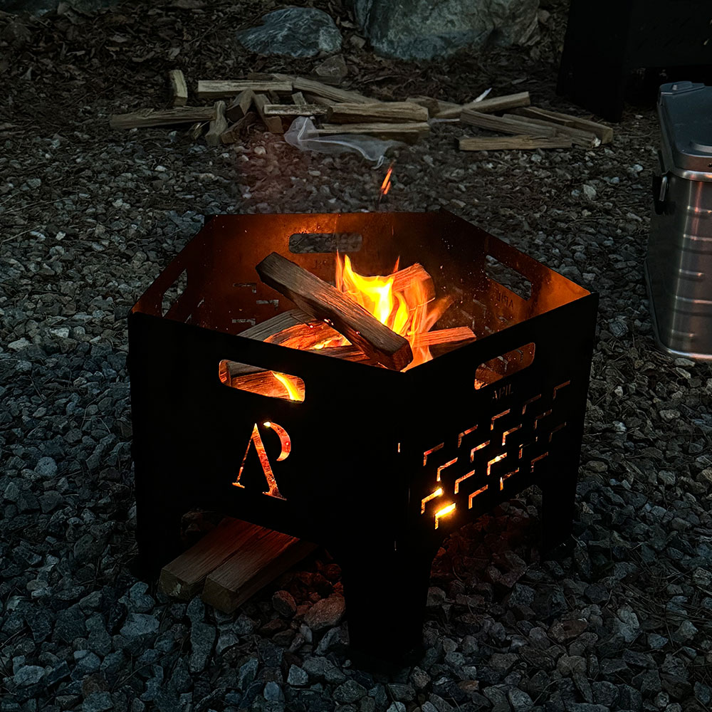 아필 하이 카본 스틸 5면 화로 케이지 BBQ 불멍 캠핑 휴대용 조립식 화로대 - 상세 이미지 2