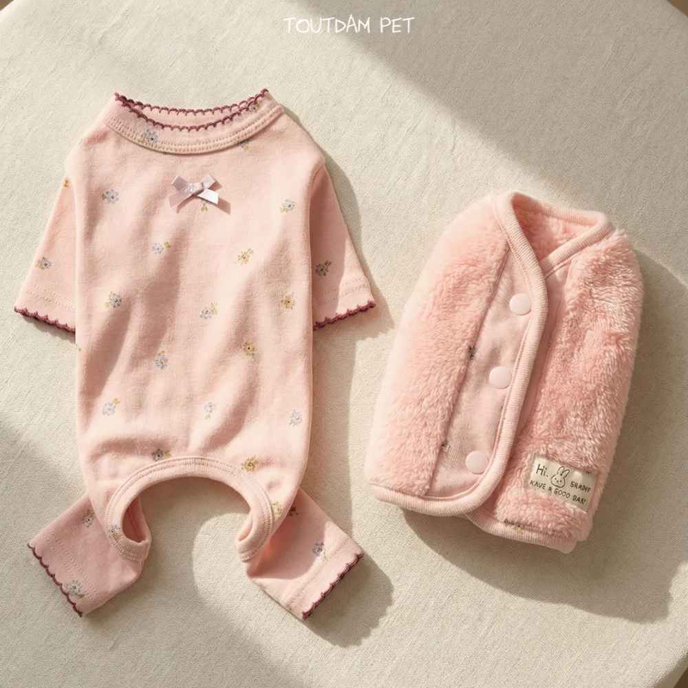 뚜담펫 강아지 겨울조끼 플리스 뽀글이 고양이 수면조끼 이미지 7
