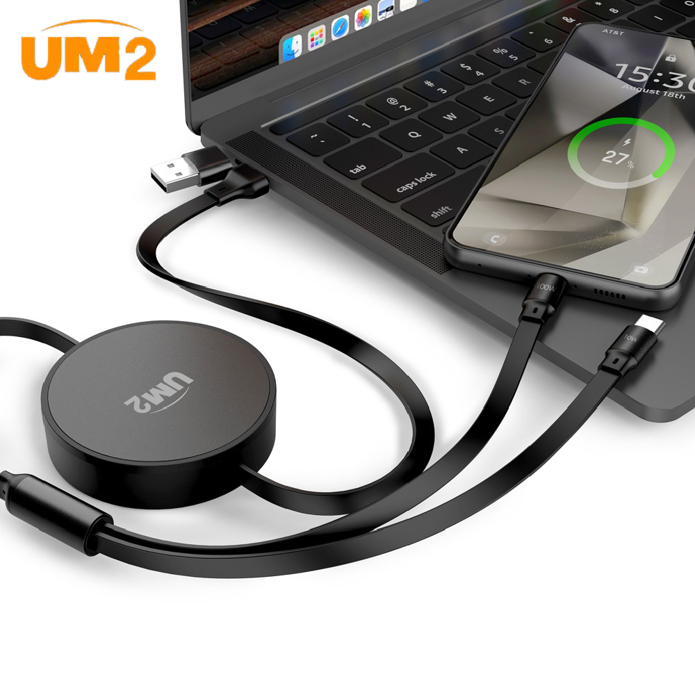 UM2 C타입 릴 케이블 100W 초고속충전 USB-C to C 정리형 UMCA-RL100W - 상품 이미지