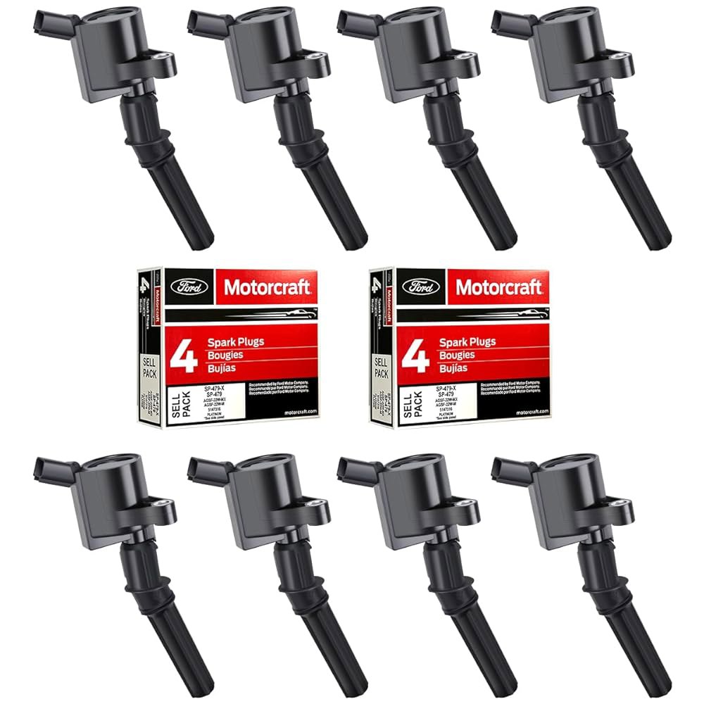 포드 5.4L V8 DG472 DG457 DG491 크라운 빅토리아 익스페디션 F-150 F-250 머스탱 링컨 머큐리 익스플로러 8종 점화 코일 DG508 및 모터크래프트 스파크 - 상품 이미지