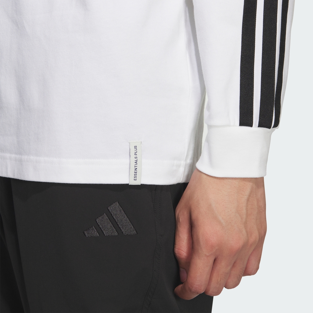 [아디다스 공식] ESSENTIALS PLUS LOOSE FIT 3 STRIPES SINGLE JERSEY 롱 슬리브 티셔츠 KF3731 이미지 7