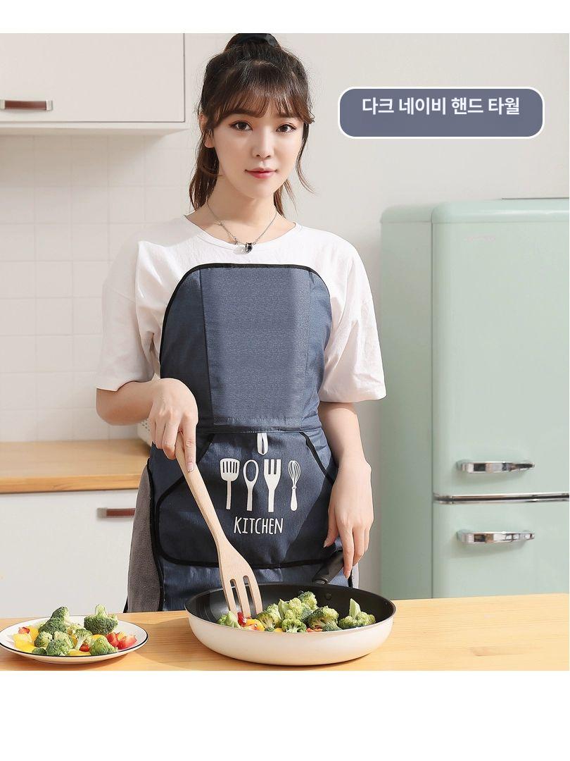 끈없는 철사 앞치마 코팅 라벤더 방수 자동 레드 체크 나노 있음 - 상세 이미지 2