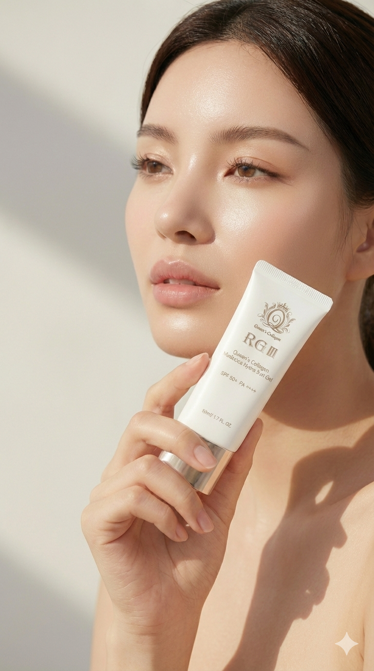 퀸스 콜라겐 마데시카 하이드라 선 젤 크림 수분 시카 마데카소사이드 진정 주름 미백 - 상세 이미지 3