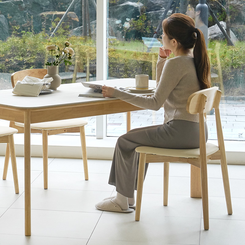 루네뜨 4인용 세라믹식탁 N1 포세린 원목 식탁 세트