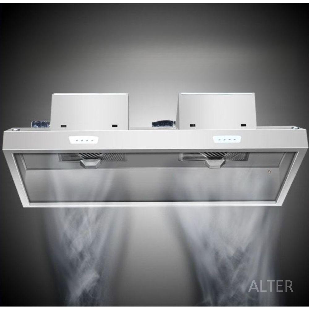 터보후드 업소용 주방 후드 환풍기 식당용후드 덕트 스텐 배기구 220x100x50cm 880W+880W - 상세 이미지 2