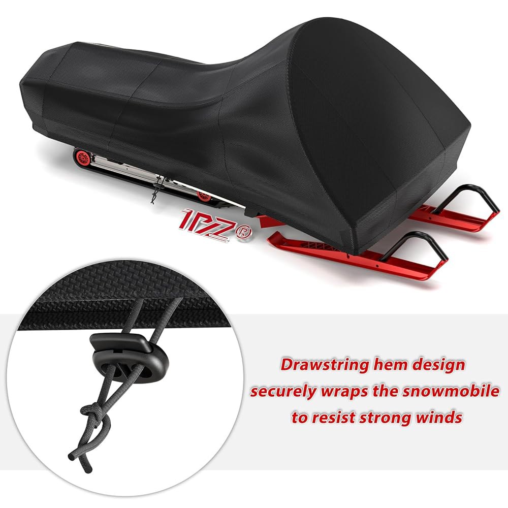 1PZ BI3-HD4 368.3cm(145인치) 스노모빌 커버 방수 및 자외선 차단 슬레드 스키 420D 튼튼한 옥스포드 원단 교체품, Polaris Skidoo 야마하 북극 고양 - 상세 이미지 2