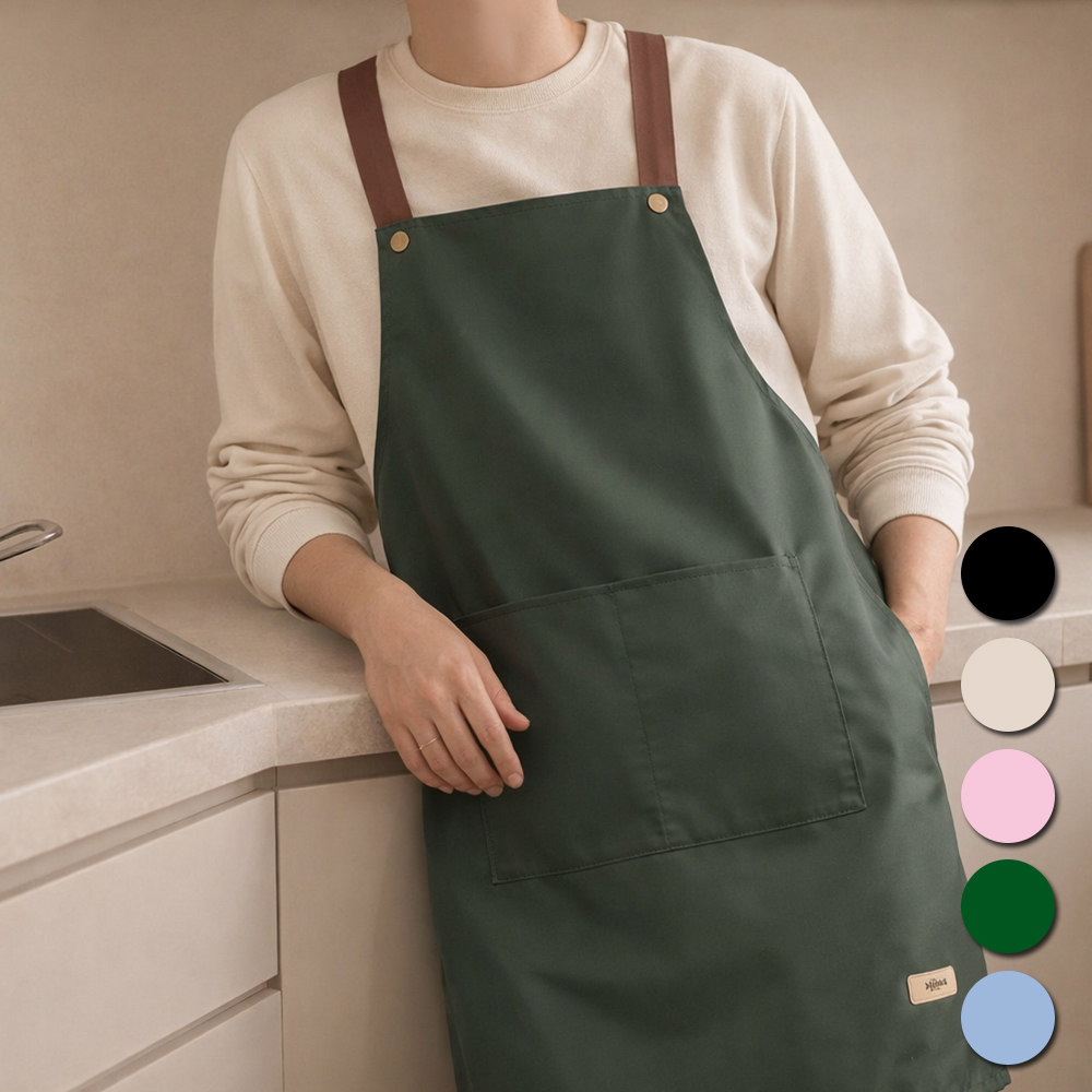 H형 방수앞치마 어린이집 보육교사 카페 미용실 미술 앞치마 그린, 기본