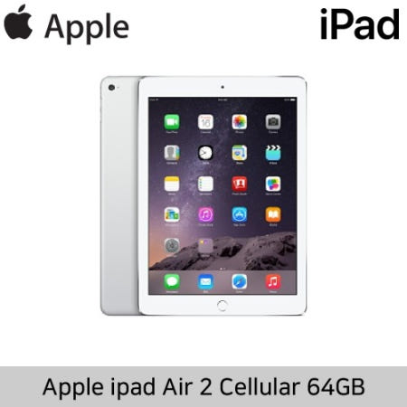 [중고]기업렌탈제품 Apple ipad 애플 아이패드 Air 2 Cellular 64GB 태블릿PC A1567/충전케이블포함