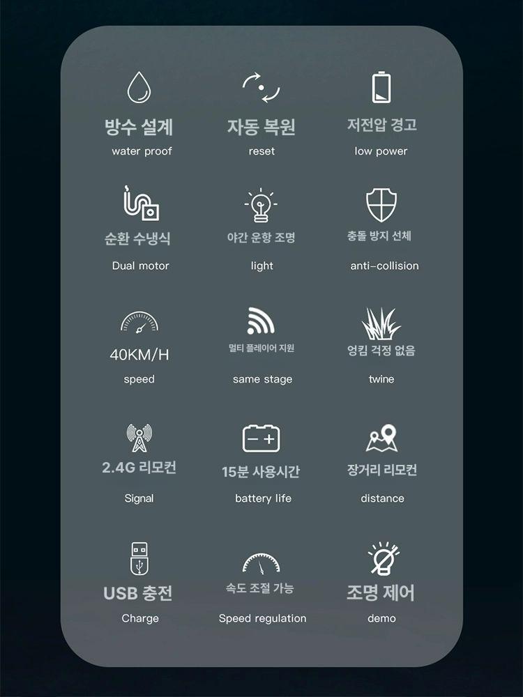 수륙 RC카 현장 탐사 워터 바다 촬영 대형 방수 수중 나이트 샤크 40km 35cm 표준 1개 배터리 20분 - 상세 이미지 3