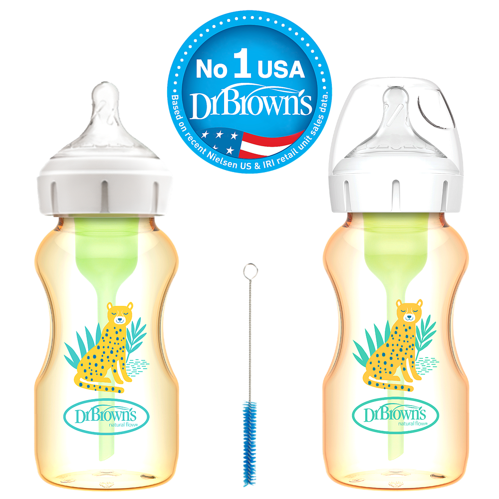 닥터브라운 / PPSU 젖병 와이드넥 270ml 트윈팩, 2단계 젖꼭지포함