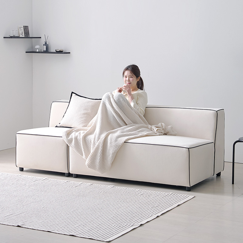 e스마트 코지 아쿠아텍스 패브릭 3인용 블랙라인 쇼파