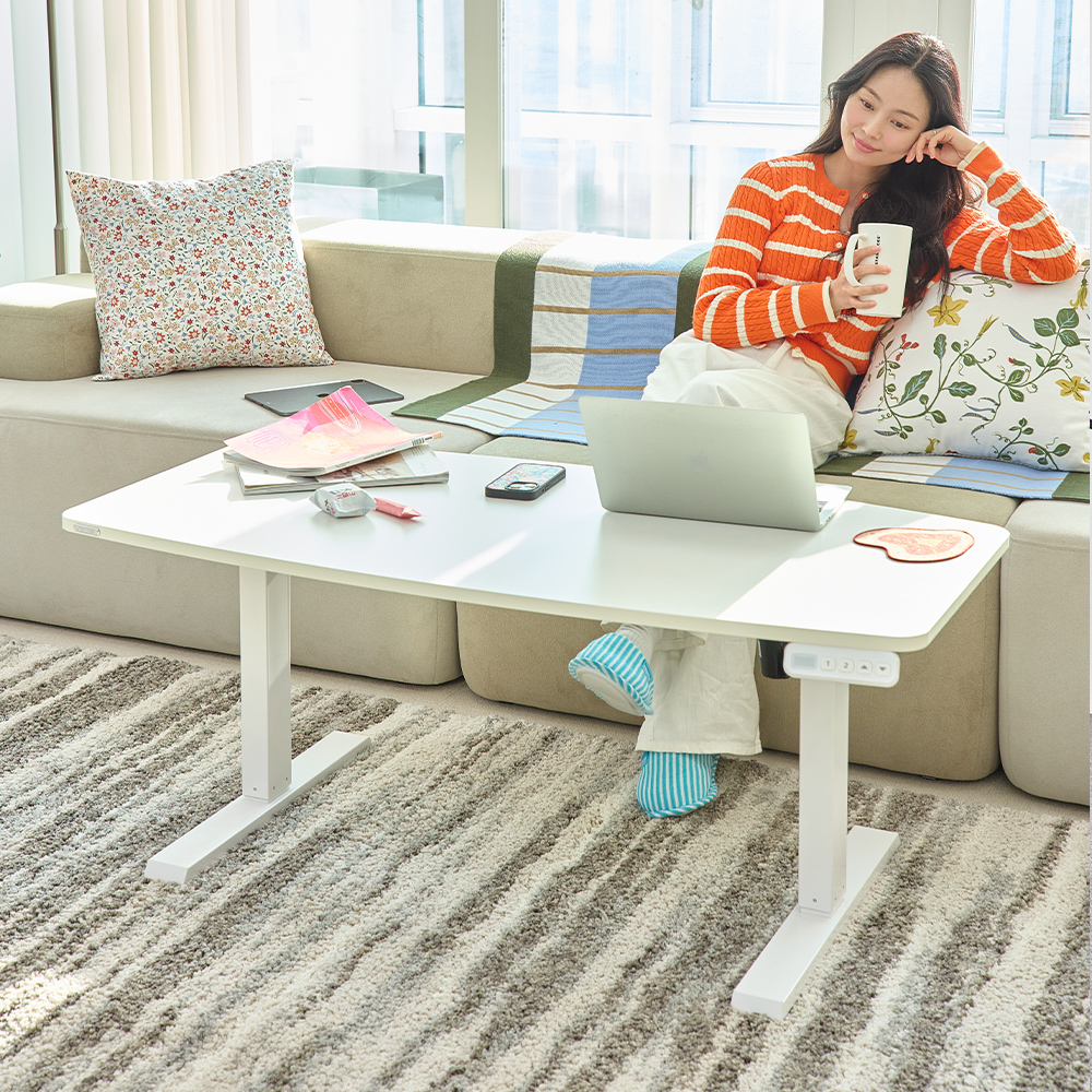 제닉스 아레나 거실테이블 높이조절 듀얼핏 모션데스크 사각형 1200