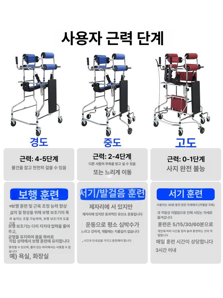 환자용 워커 보행보조기 요양원 보행기 병원 시트 U자형 심플 4륜 - 상세 이미지 2