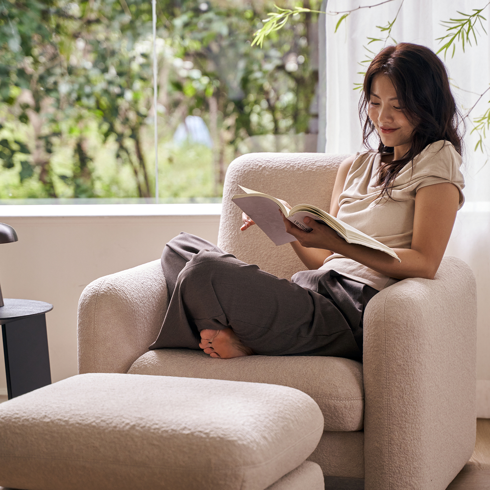 모스 1인용 패브릭 리클라이너 포인트 암체어 소파