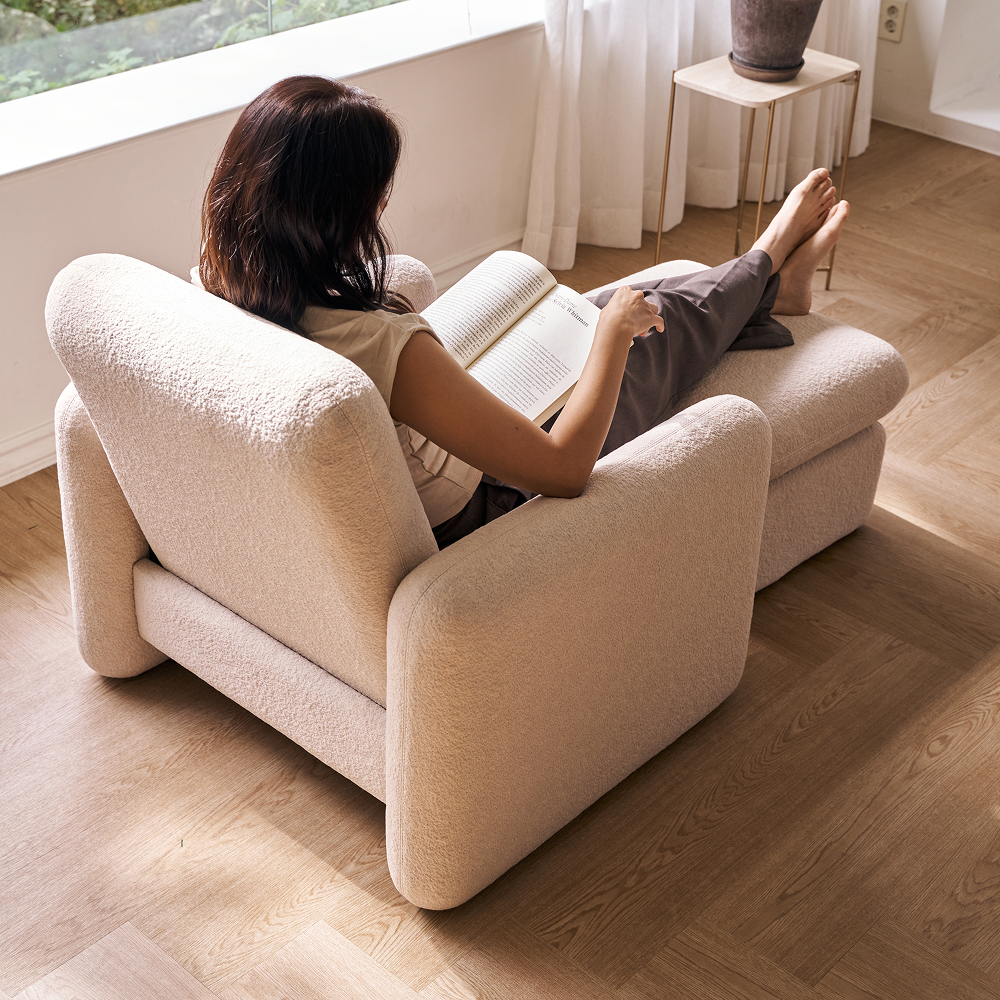 모스 1인용 패브릭 리클라이너 포인트 암체어 소파