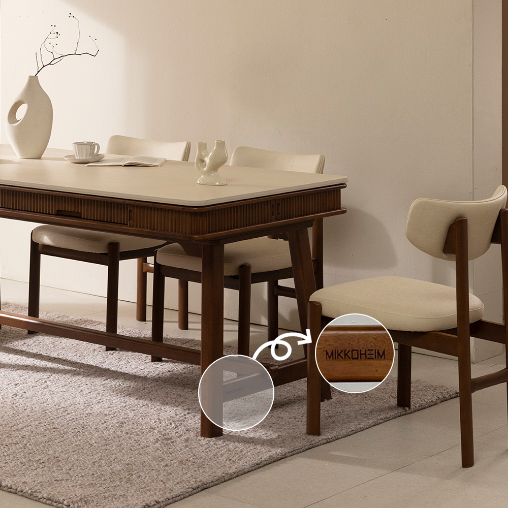 [4인 타원 식탁] 미코하임 비너스 18T 양면 포세린 세라믹 식탁 서랍형 수납 원목 테이블 1500mm, 타원(내추럴)