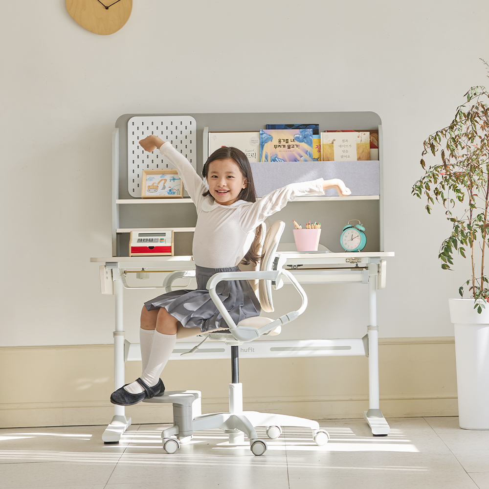 [N배송]듀오백 밀키에코 MIECO 초등학생 어린이 안심원단 아동의자 (발받침+스탑캐스터)