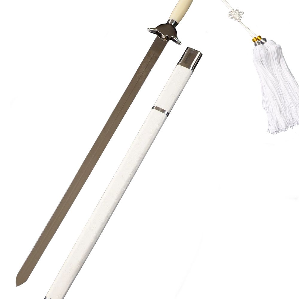 청풍검 연검 무도 용천도 촬영용 A. 칼집과 술이 달린 흰색의 부드러운 검, A. 55cm - 상품 이미지