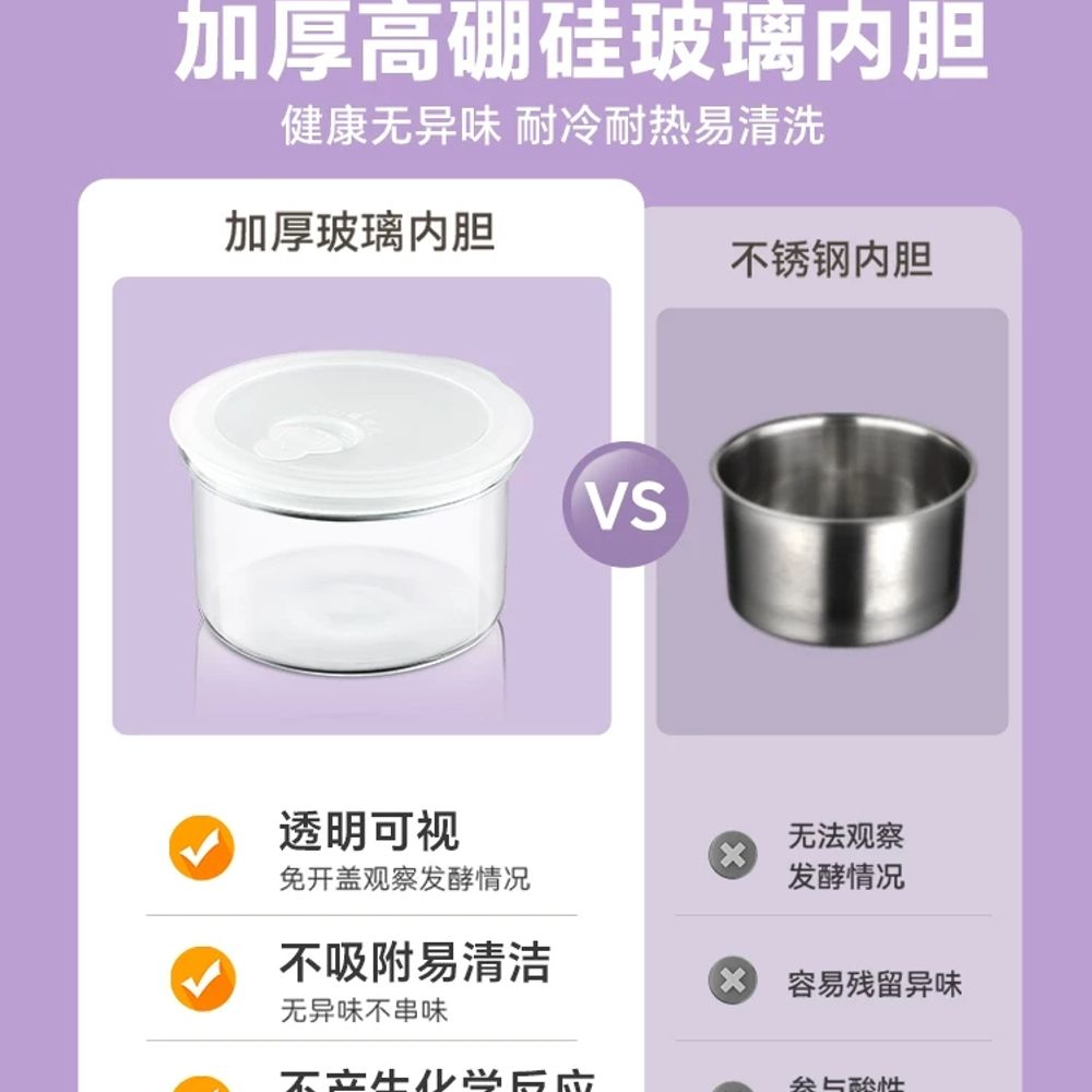 요거트메이커 그릭요거트 만들기 미니 요거트제 A. 1리터 흰색 용기 100ml 서빙 컵 - 상세 이미지 4