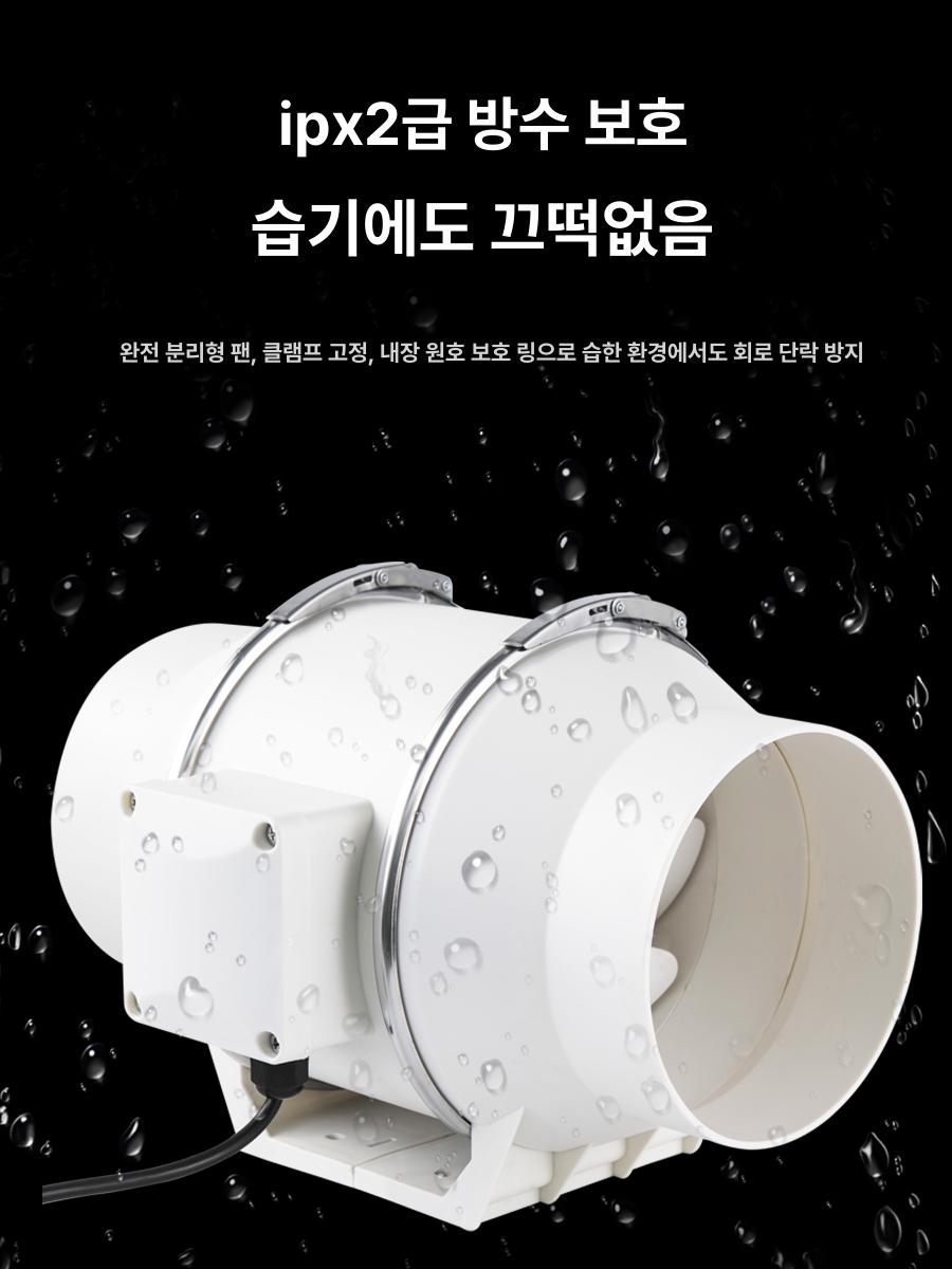 산업용 배기팬 공업용 환풍기 호스 식당 환기팬 덕트 3인치 75mm - 상세 이미지 2