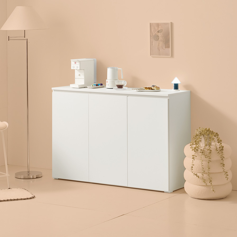 업트 홈카페 주방수납장 맘마존 보조 틈새 커피머신선반 1200x400x800mm, 2단, 화이트