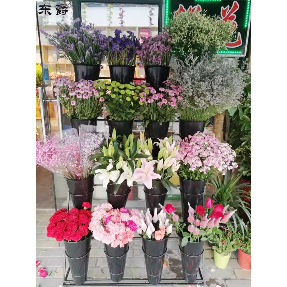 꽃다발 진열대 생화 전시대 계단식 꽃대 꽃받침 대형 1열 3개 4단 통x - 상세 이미지 2