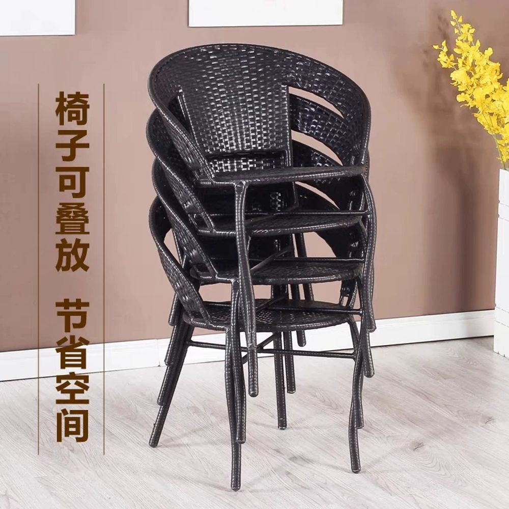 파셀몰 라탄 테이블 세트 베란다 의자 정원 A. 블랙 커피 컬러 업그레이드된 블랙 다이아 - 상세 이미지 4