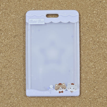 몽환적인 라벤더 연보라 큐트 캣 커플 포카홀더 학생증 케이스