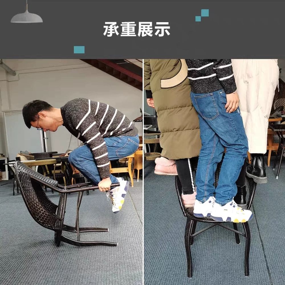 파셀몰 라탄 테이블 세트 베란다 의자 정원 A. 블랙 커피 컬러 업그레이드된 블랙 다이아 - 상세 이미지 3
