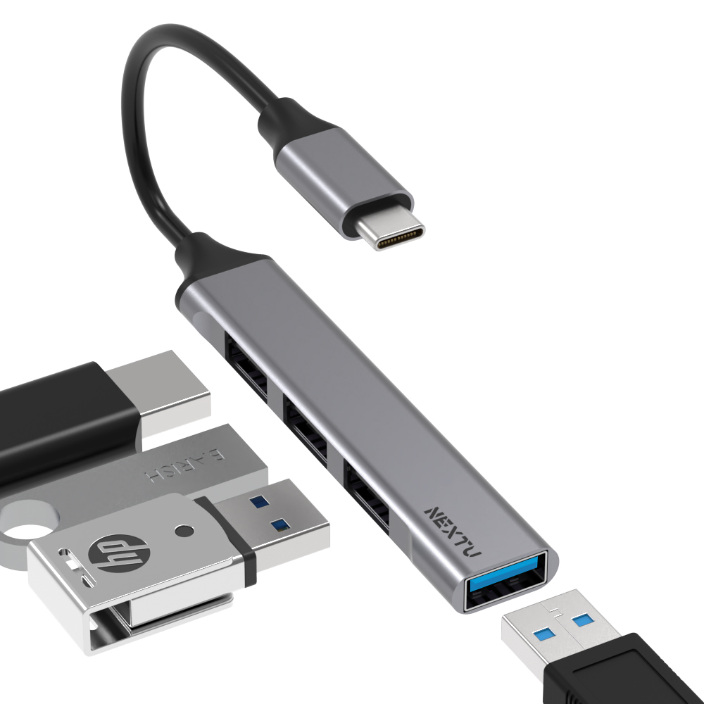 USB 2.0 4포트 허브 슬림 알루미늄 노트북 컴퓨터 멀티 허브 - 상세 이미지 5