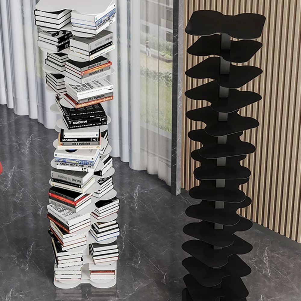 파셀몰 나선형 북타워 책꽂이 북선반 스탠드 3단 36X36X7 A. 검은 회전 책장 6 층 - 상품 이미지