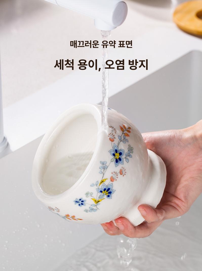 마늘 돌절구 절구 방망이 도자기 빻기 미니 가정용 야채 마늘 다지기 650ml - 상세 이미지 4
