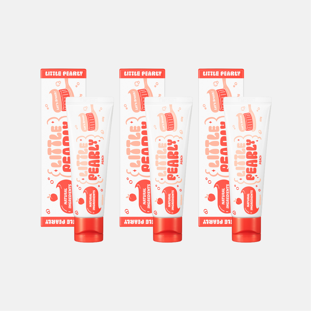 리틀펄리 어린이 고불소 비건 치약 복숭아향, 60g, 3개 - 상품 이미지