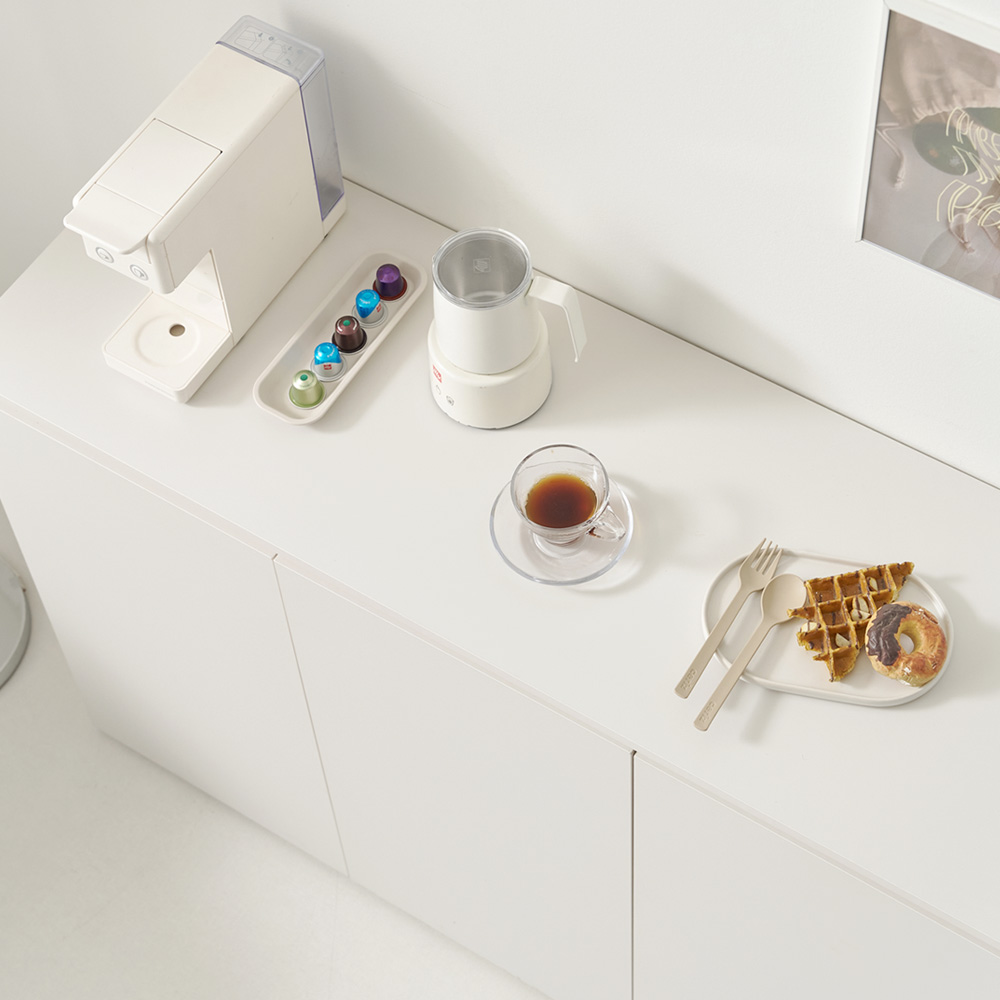 업트 홈카페 주방수납장 맘마존 보조 틈새 커피머신선반 1200x400x800mm, 2단, 화이트