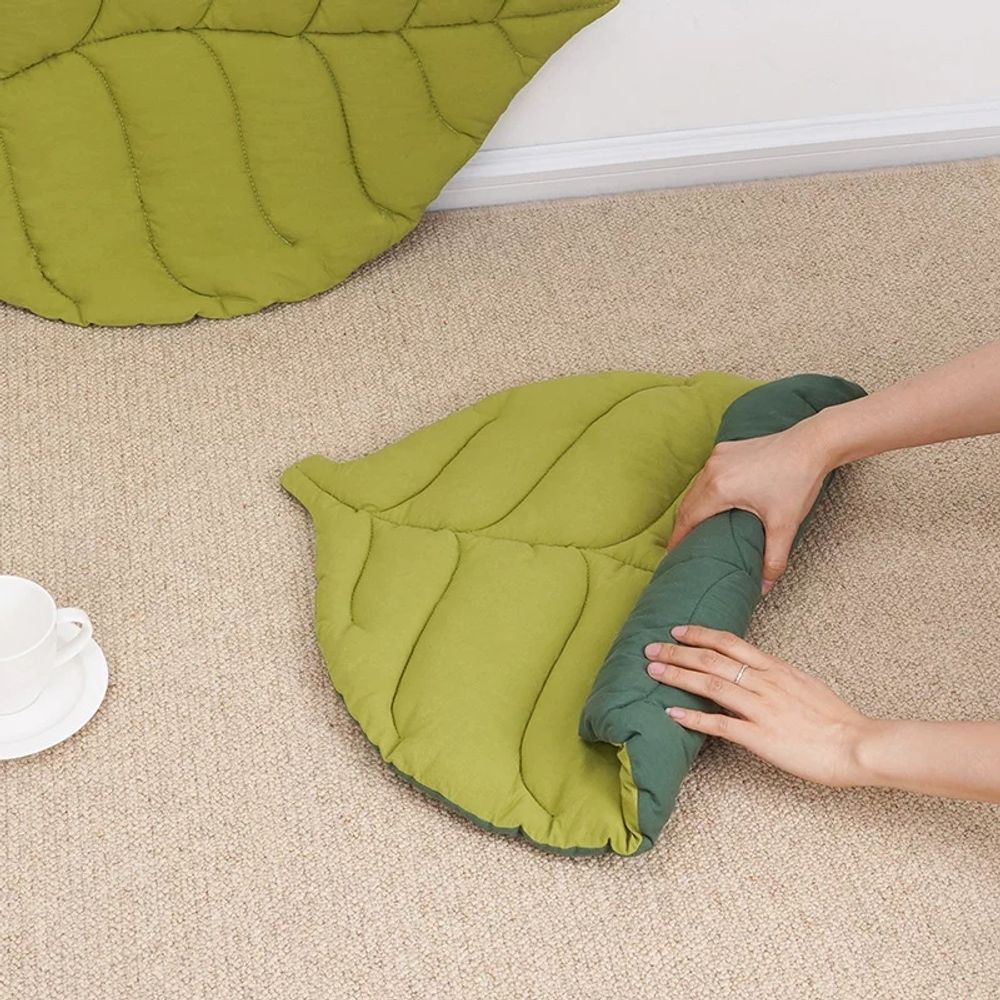 편안한 고양이 소파 통기성 침대 하얀색 부드 A. 잎 고양이 매트 잠자는 애완 동물 잠자는 - 상세 이미지 4