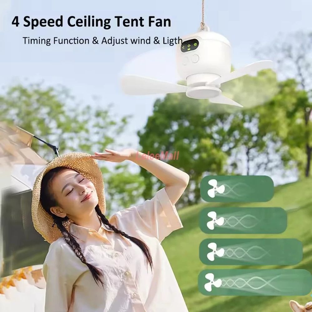 KDATECH 실링팬 캠핑용 충전식 천장형선 A. Battery Version8000mAh - 상세 이미지 3