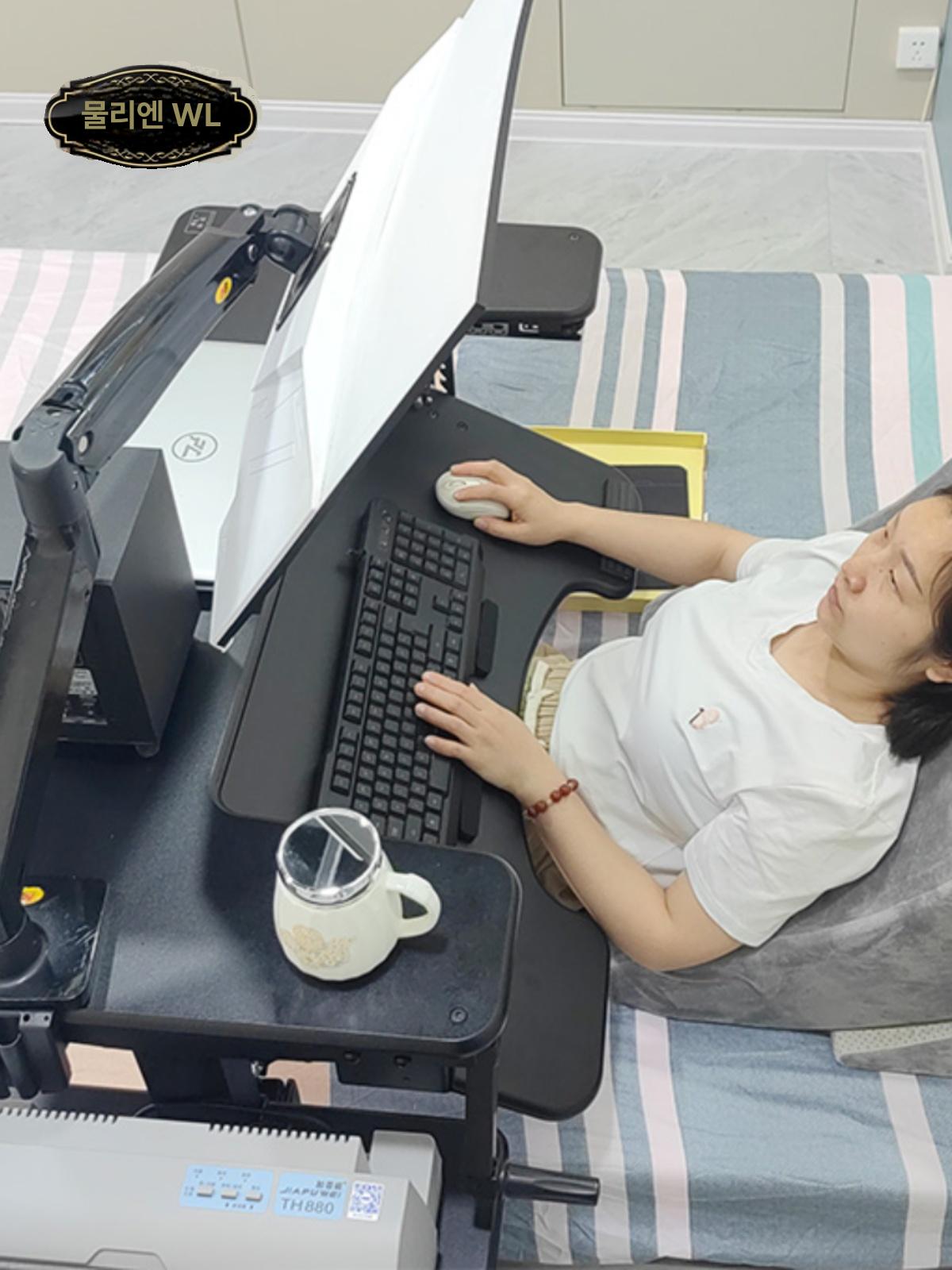 이동식 컴퓨터 책상 누워서 모니터 스탠드 높이조절 노트북 테이블 - 상세 이미지 2