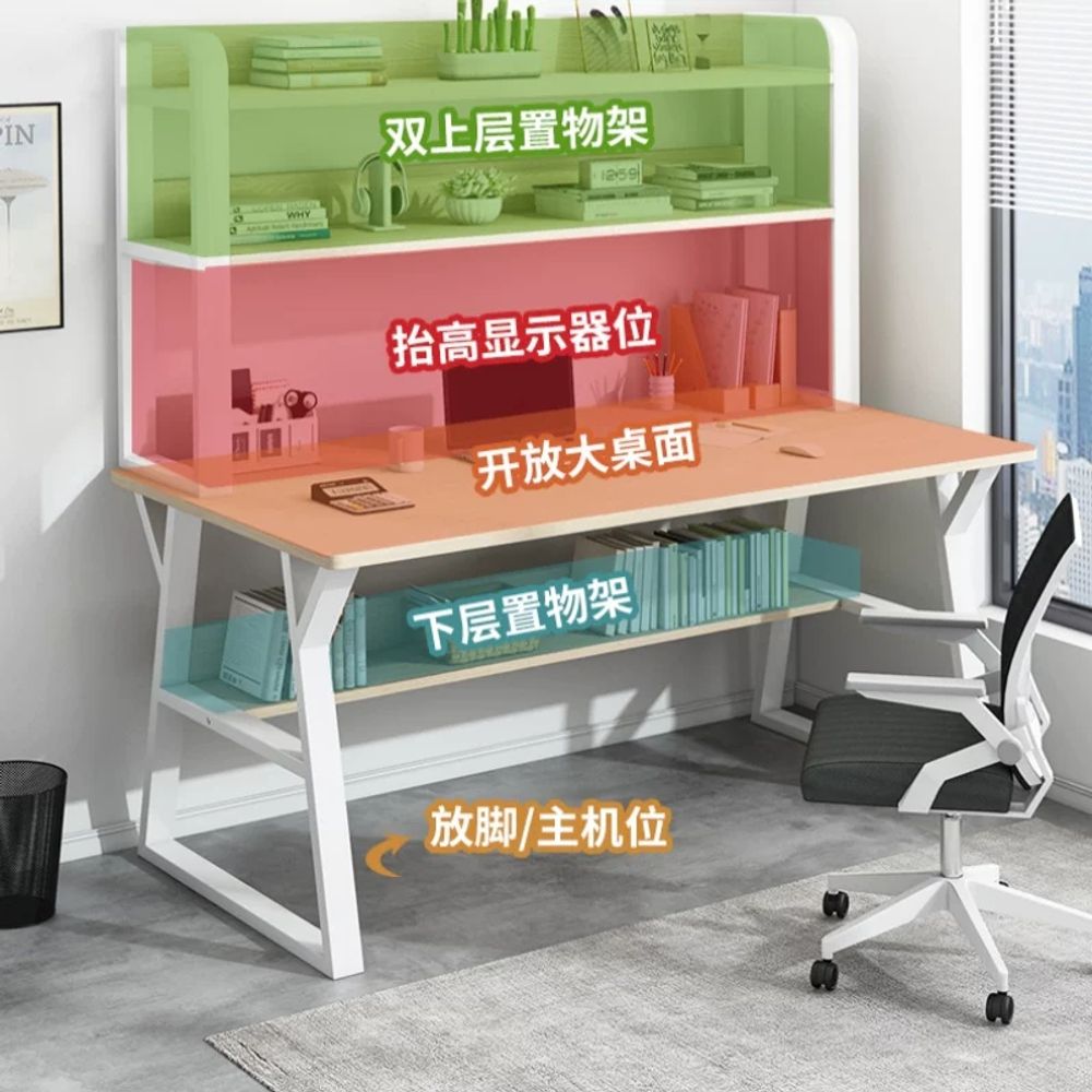 파셀몰 튼튼한 책상 선반 공부방 A. 120cm 더블레이어 모란디 그레이화이트 빠른 배송 - 상세 이미지 3