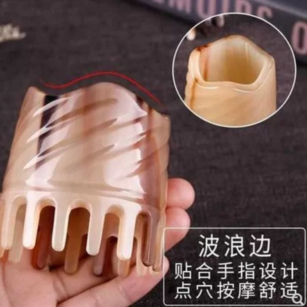 지압 마사지 마사지기 빗 머리 전신 림프순환 괄사 얼굴 물소뿔 A. 물고기 모양의 소뿔 빗 - 상세 이미지 4