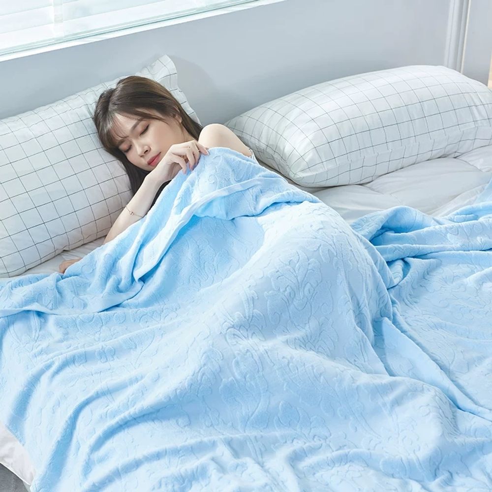 단일 소파 커버 토끼 벨벳 낮잠 사무실 침대 담요 몽글몽 A. 순면 싱글더블 여름 이불담요 - 상세 이미지 4