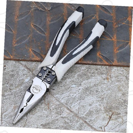 니퍼 롱노즈 펜치 화이트 투톤 전선 압착 탈피 작업 공구