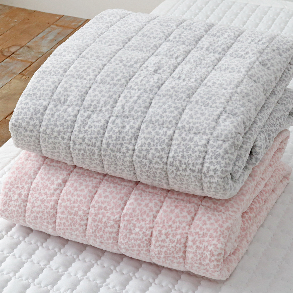 눈꽃 밍크 라셀 극세사 미끄럼방지 고정밴드 따뜻한 겨울 침대패드 Q/K 170x200