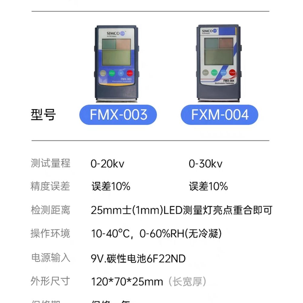 정전기측정기 디지털 산업용 감지 열 고정밀 마찰 SI A. 새 제품 FMX003 020kv - 상세 이미지 2