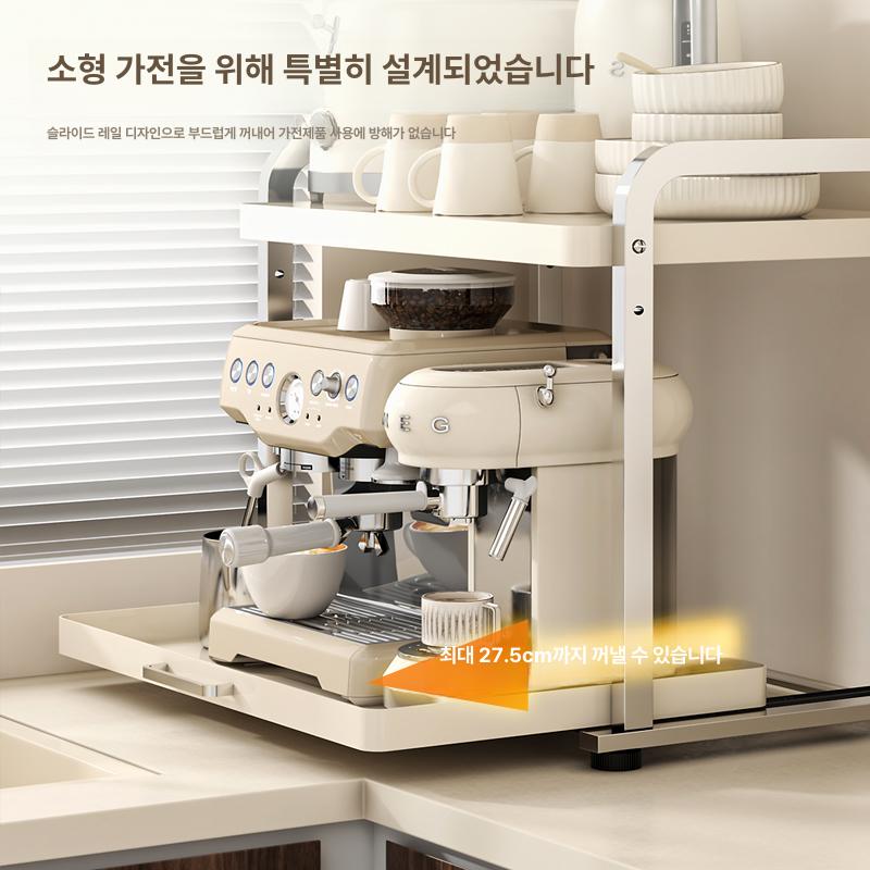 밥솥 레일선반 슬라이드 주방 거치대 밥솥다이 전자레인지 수납장 - 상세 이미지 3