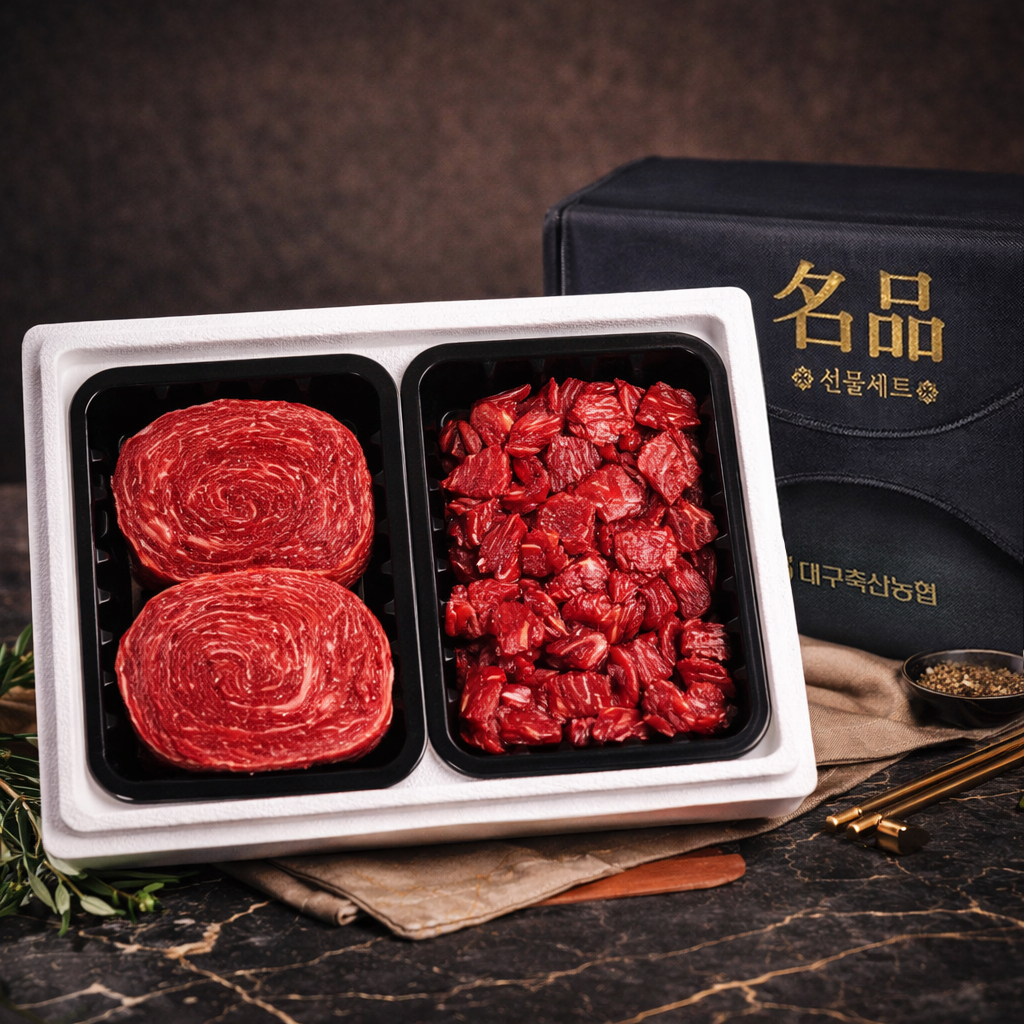 ++1등급 투뿔한우 선물세트 불고기 국거리 1.2kg (600g×2세트) 가정의달 어버이날 명절 추석 설 - 상품 이미지